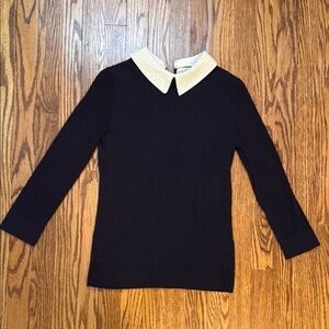 Black Sweater with White Collar